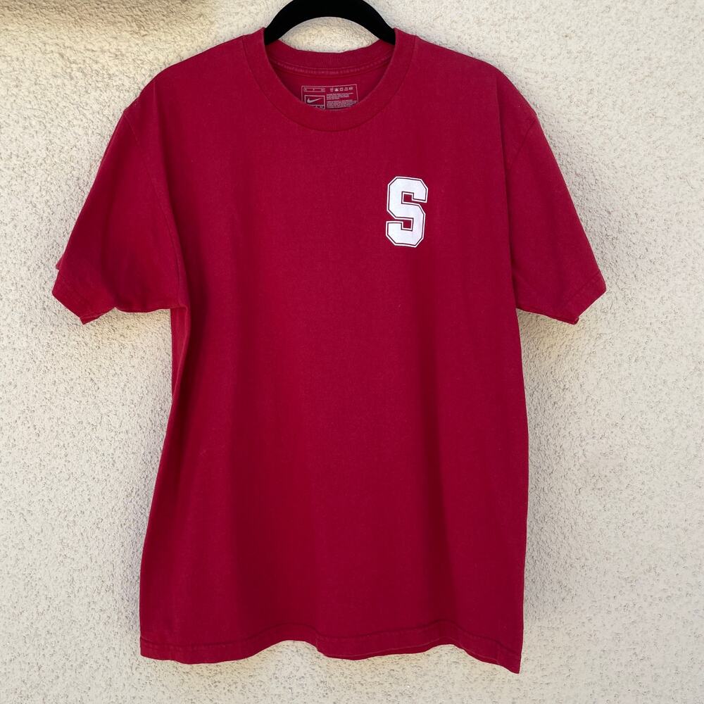 Nike Stanford Golf Camp Red & White Short Sleeve T-Shirt Mens Size Small